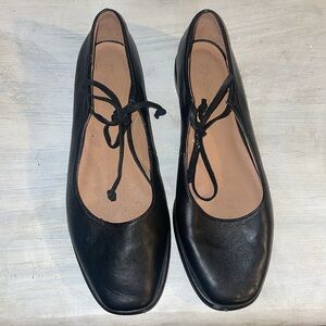 Madewell Greta Flats Black Leather 10 Excellent